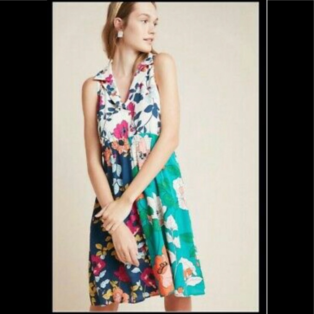 Anthropologie Dinah Collared Halter Tunic dress 6